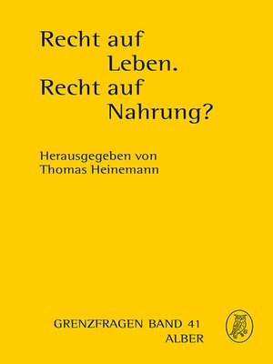 cover image of Recht auf Leben. Recht auf Nahrung?
